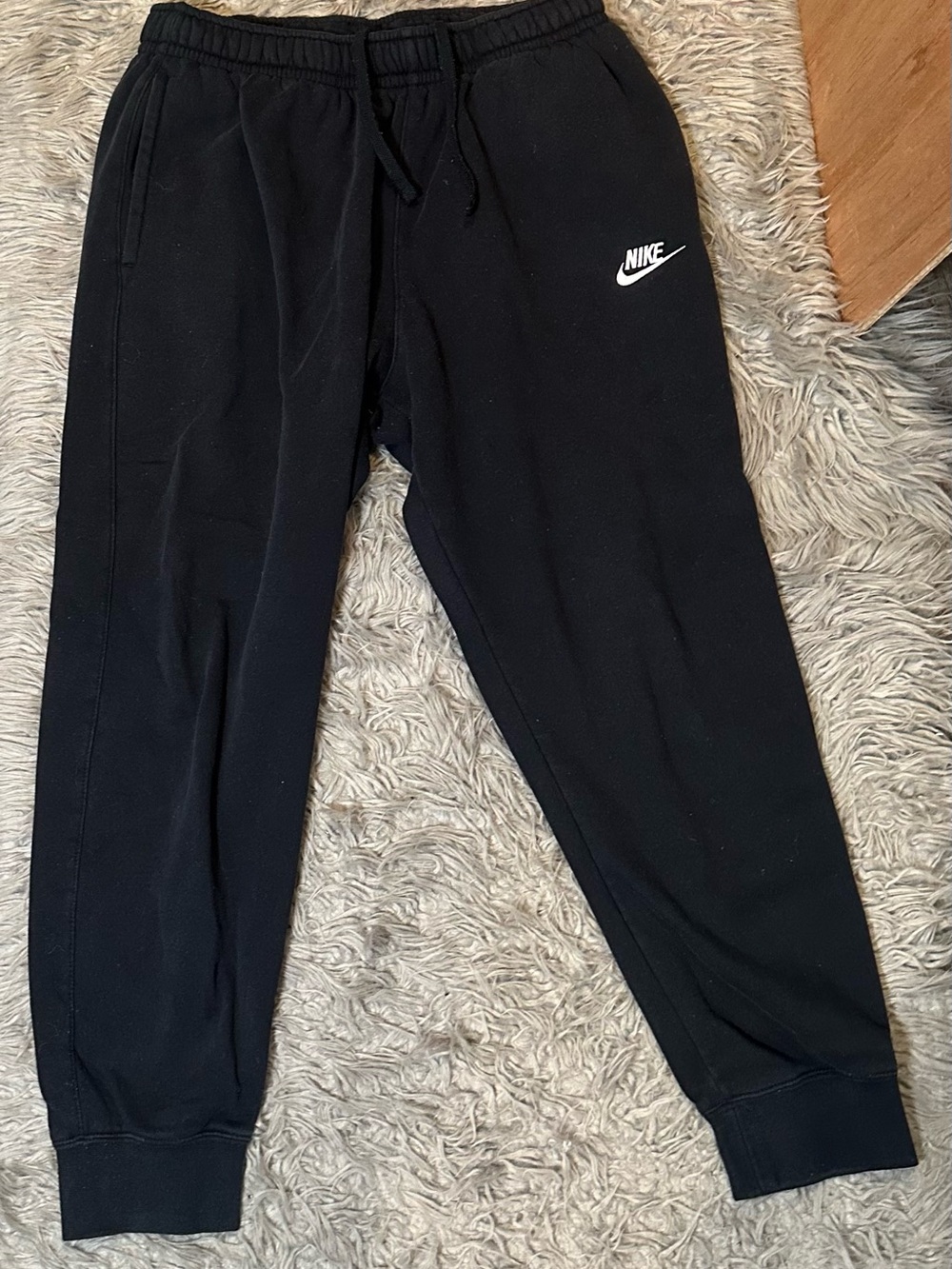 Nike Black Jogger Sweatpants with White Swoosh